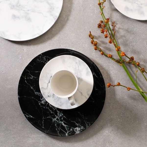 Balti melna porcelāna apakštasīte Villeroy & Boch Marmory, ø 16 cm-image-1