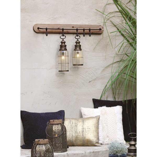 Brūns sienas pakaramais no egles koka Paarl – Light & Living-image-1
