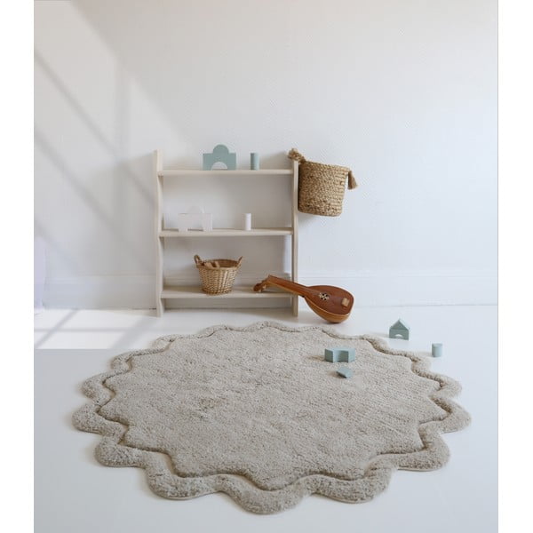 Bēšs mazgājams/ar rokām darināts kokvilnas apaļš paklājs ø 110 cm Sweet April Lin – Nattiot-image-4