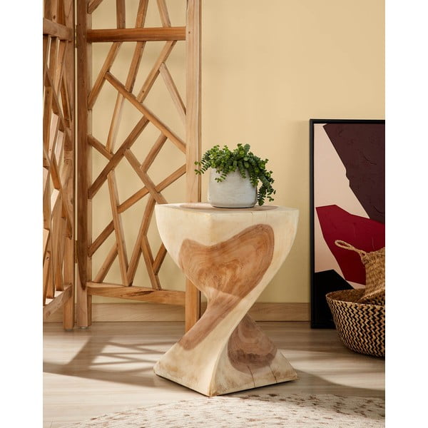 Mungura masīvkoka sānu galdiņš 30x30 cm Hakon – Kave Home-image-1