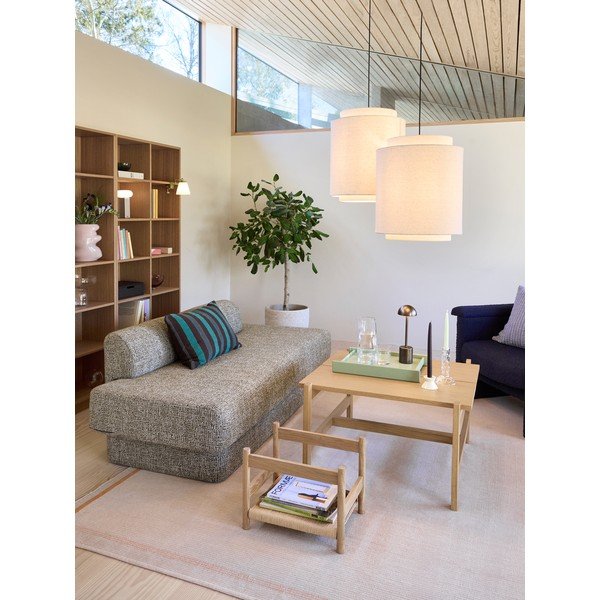 Krēmkrāsas tekstila piekaramā lampa ø60x48 cm Sable – Hübsch-image-1