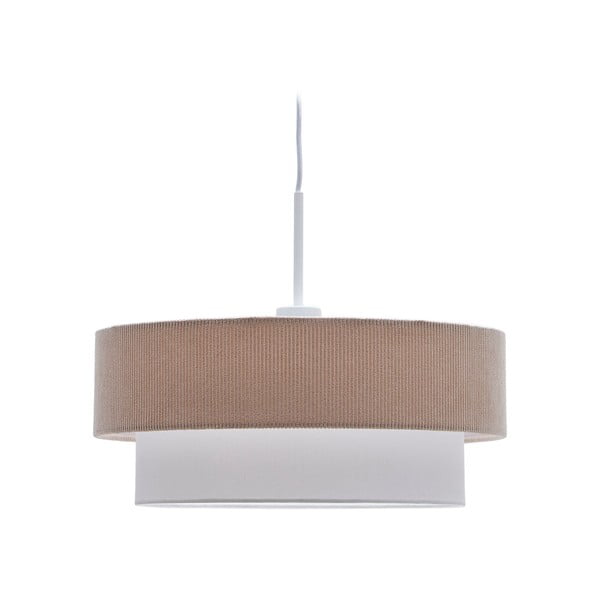 Balta/bēša piekaramā lampa ar auduma abažūru ø 40 cm Bianella – Kave Home