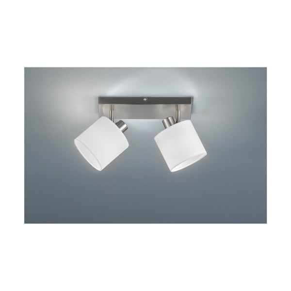 Balta/pelēka griestu lampa ar auduma abažūru ø 12 cm Tommy – Reality-image-1