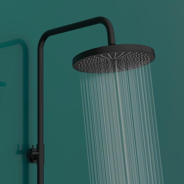 Melns nerūsējošā tērauda dušas komplekts 120cm Soft Water – Wenko-image-1