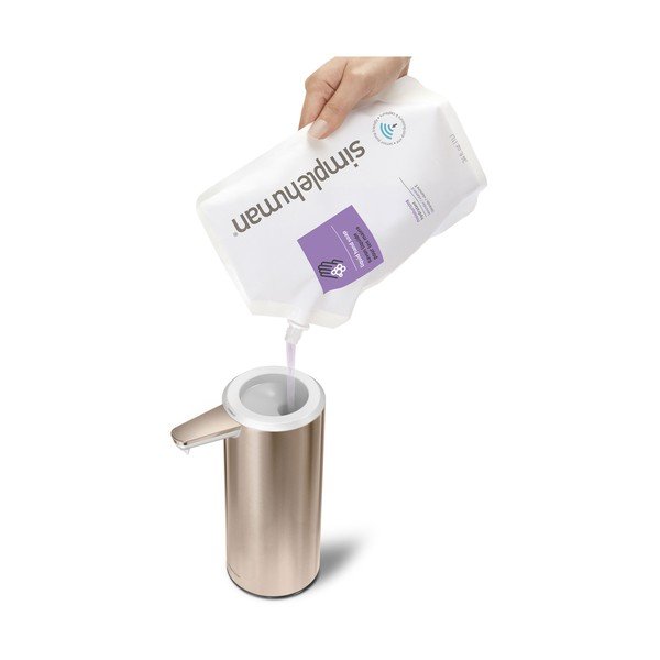 Rozā nerūsējošā tērauda ziepju dozators 266 ml – simplehuman-image-2