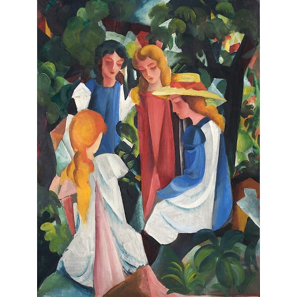 Gleznas reprodukcija August Macke – Four Girls, 40 x 60 cm