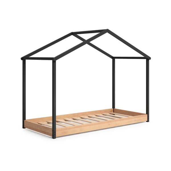 Antracīta pelēka bērnu gulta 90 x 190 cm Arthur – Marckeric-image-2