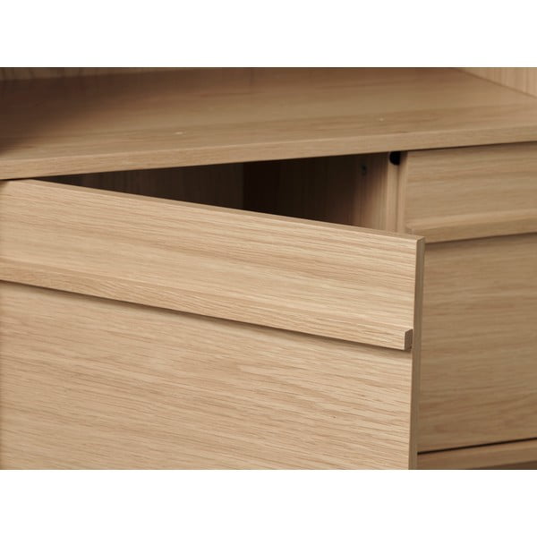 Dabīga toņa grāmatplaukts ar ozolkoka imitāciju 140x90 cm Ponza – Unique Furniture-image-4