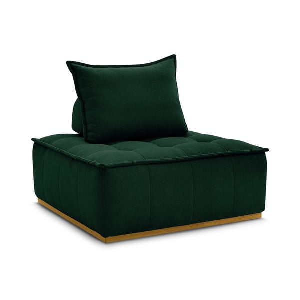 Tumši zaļš atpūtas krēsls no šenila auduma Elisa – Bobochic Paris