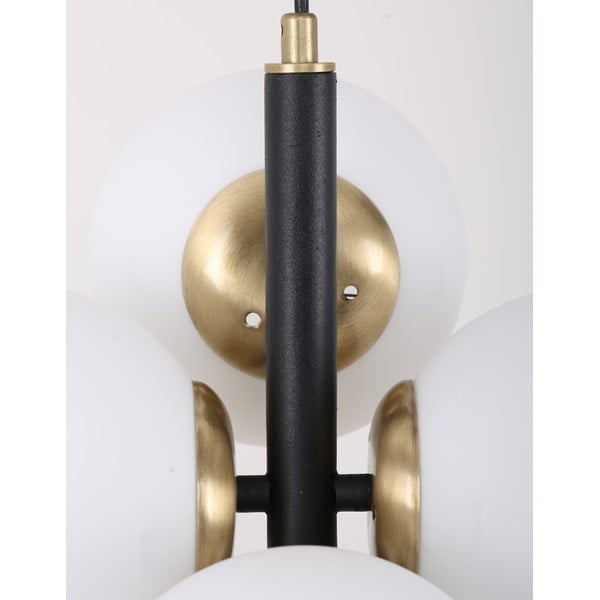 Balta/melna piekaramā lampa ar stikla abažūru ø 15 cm Forte – Squid Lighting-image-4