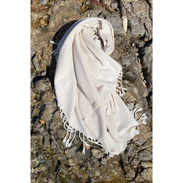 Bēšs kokvilnas pludmales dvielis 90x175 cm Retro – Foutastic-image-3