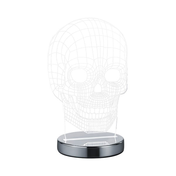 LED galda lampa sudraba krāsā (augstums 21 cm) Skull – Reality-image-2