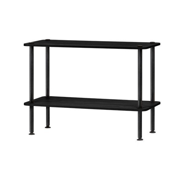 Melns plaukts ar ozolkoka imitāciju 80x54,5x35 cm Teidi – noo.ma