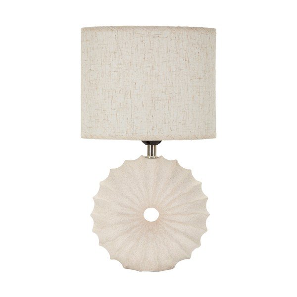Krēmkrāsas keramikas galda lampa ar auduma abažūru (augstums 40 cm) Anemone – Mauro Ferretti-image-2