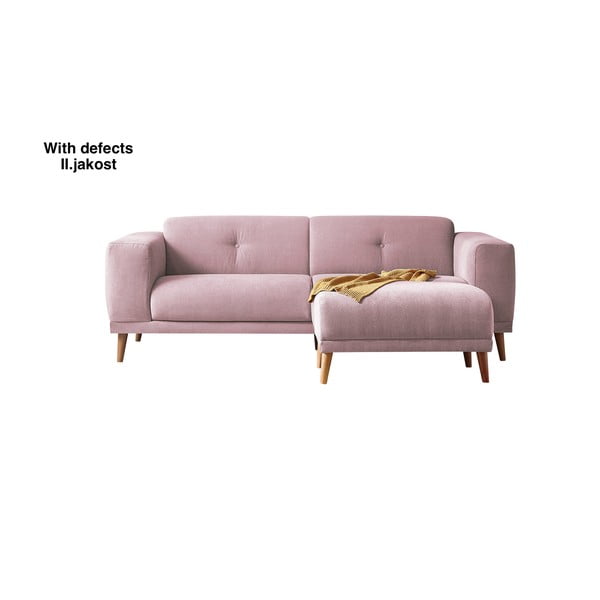 Rozā dīvāns ar kāju balstu Bobochic Paris Luna