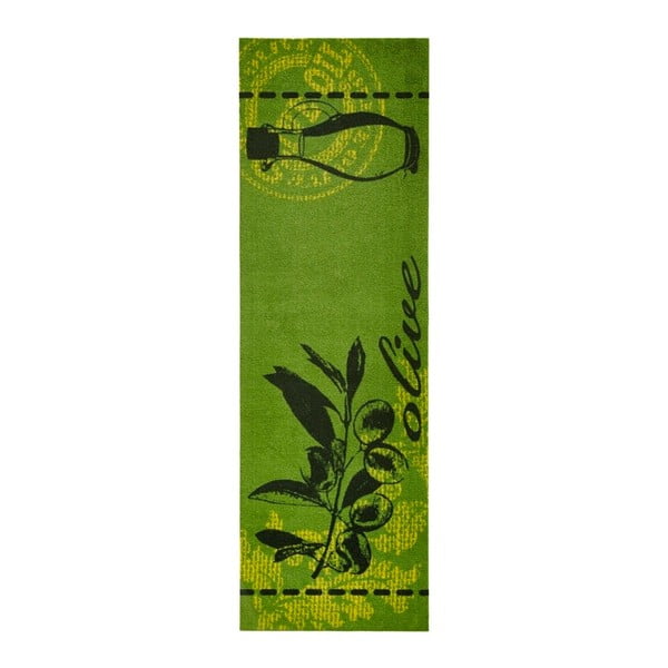 Zaļš virtuves paklājs Zala Living Olive, 50 x 150 cm