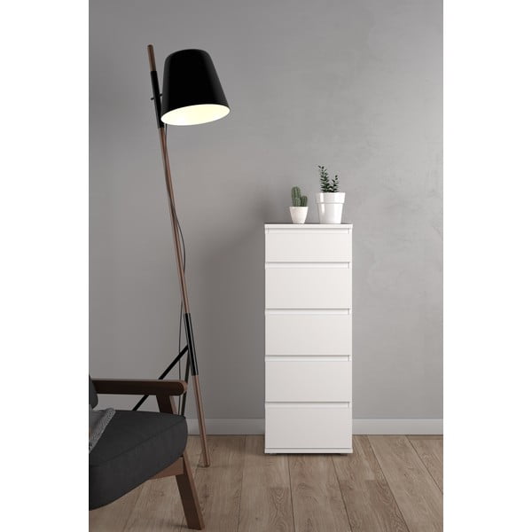 Balta augsta kumode 40x107 cm Nova – Tvilum-image-1