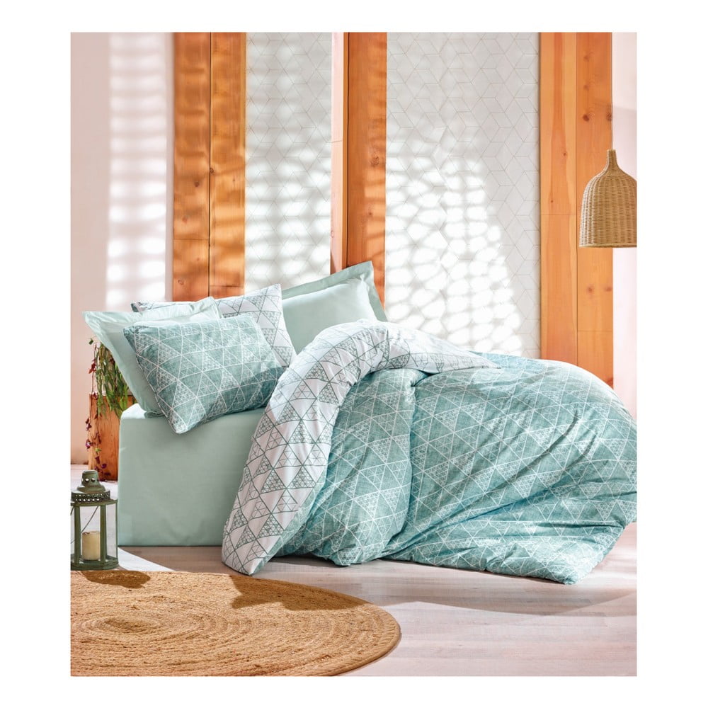 Kokvilnas gultasveļas komplekts divguļamai gultai ar palagu Zorita, 200 x 220 cm