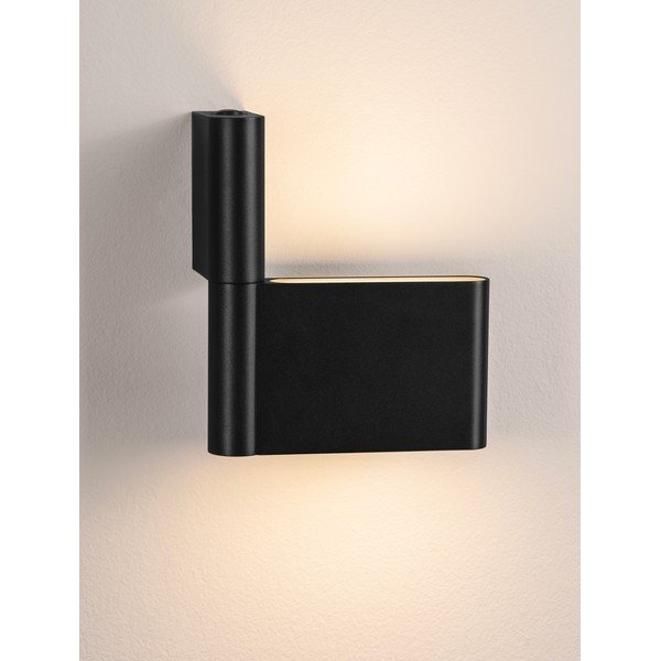 Matēti melna alumīnija LED sienas lampa ar saliekamu konstrukciju Flusso – Nova Luce-image-4