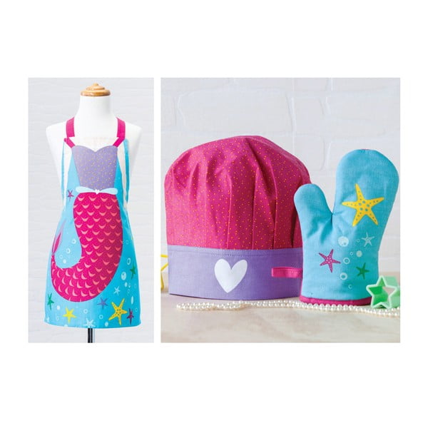 Bērnu priekšauts, cepure un virtuves cimdu komplekts Stella