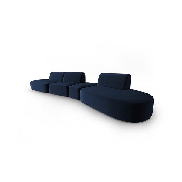 Zils samta dīvāns ar labo stūri 428 cm Paolo – Milo Casa-image-2