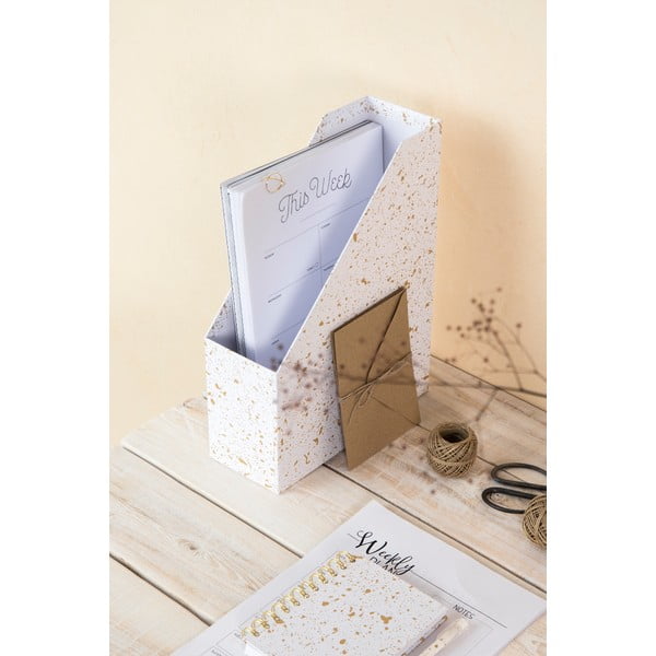 Balta ar zeltu žurnālu un dokumentu mape Bigso-image-1