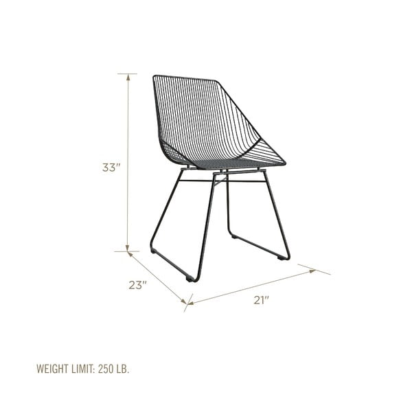 Melns metāla krēsls CosmoLiving by Cosmopolitan Ellis-image-3