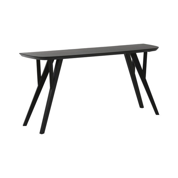 Matēti melns akācijas masīvkoka konsoles galds 44x160 cm Quenza – Light & Living