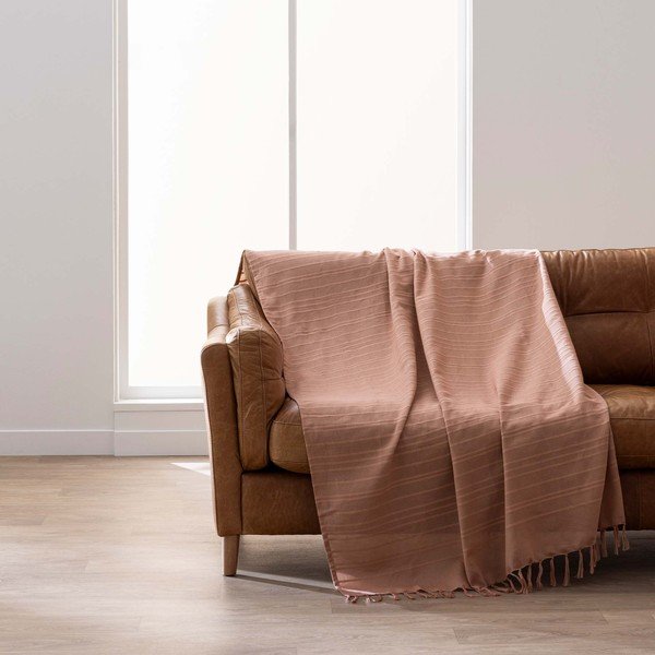 Terakotas oranžs kokvilnas gultas pārklājs 125x150 cm Lilia – douceur d'intérieur-image-3