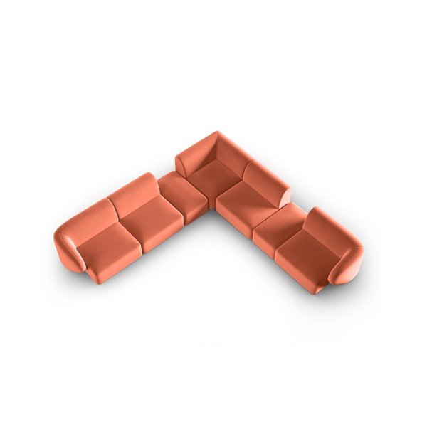 Rozā samta stūra dīvāns Paolo – Milo Casa-image-1