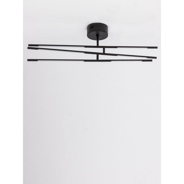 Melna metāla LED griestu lampa ar regulējamu spilgtumu ar akrila stikla abažūru 77x84 cm Raccio – Nova Luce-image-3