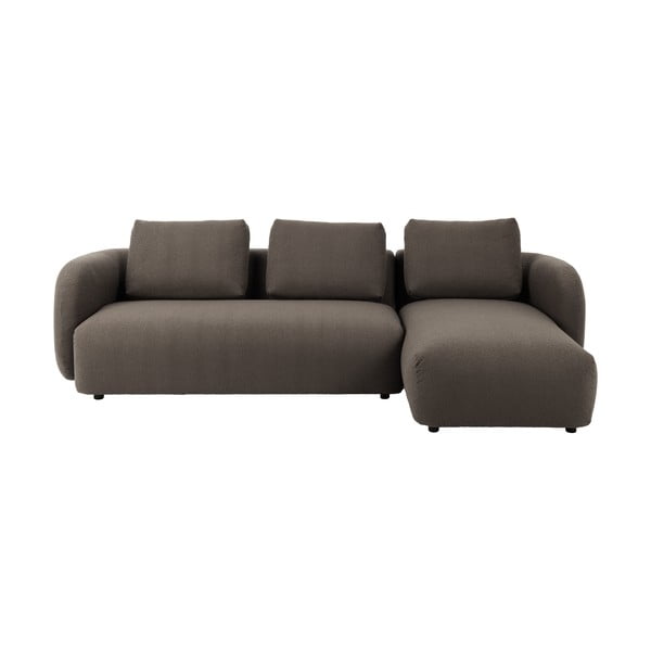 Pelēks/brūns stūra dīvāns no buklē auduma (ar labo stūri) Imola – Bonami Selection