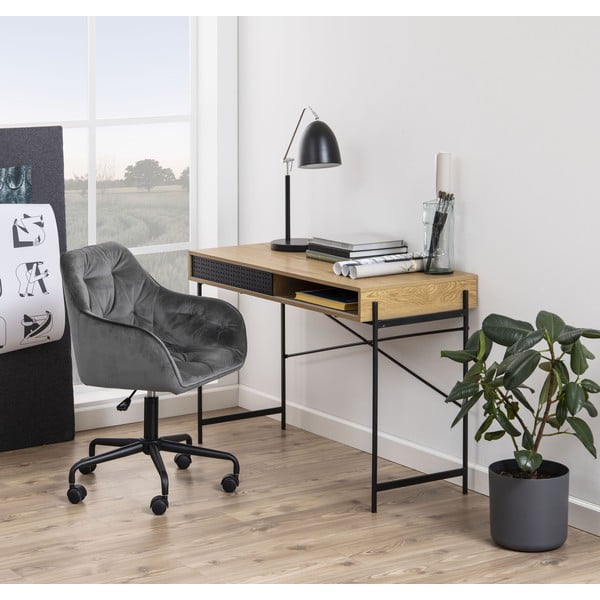 Pelēks biroja krēsls ar samta apdari Actona Brooke-image-1