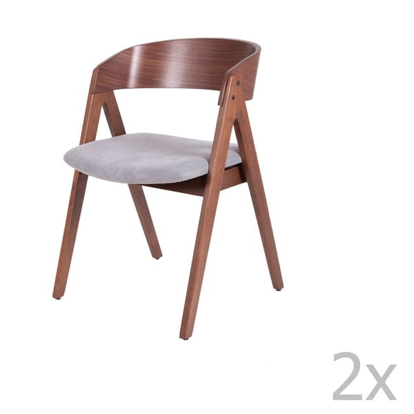 2 ēdamistabas krēslu komplekts ar pelēku sēdekļa spilvenu sømcasa Rina