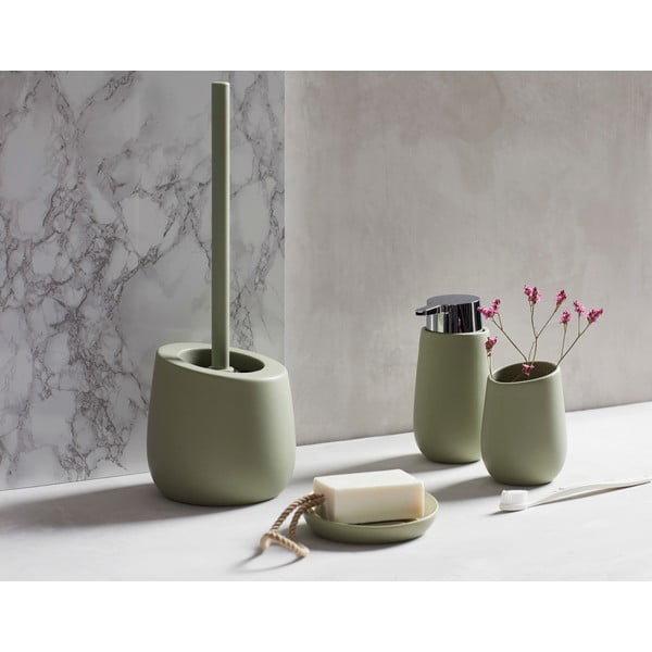 Zaļa keramikas krūzīte zobu birstei Wenko Badi-image-1