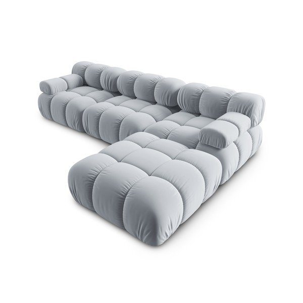 Gaiši zils samta stūra dīvāns (ar labo stūri) Bellis – Micadoni Home-image-4