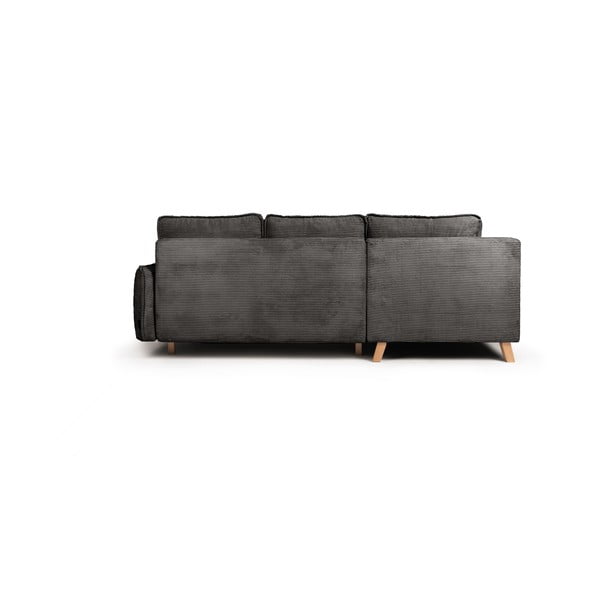 Pelēks velveta salokāms stūra dīvāns (ar kreiso stūri) Tori – Bonami Selection-image-4