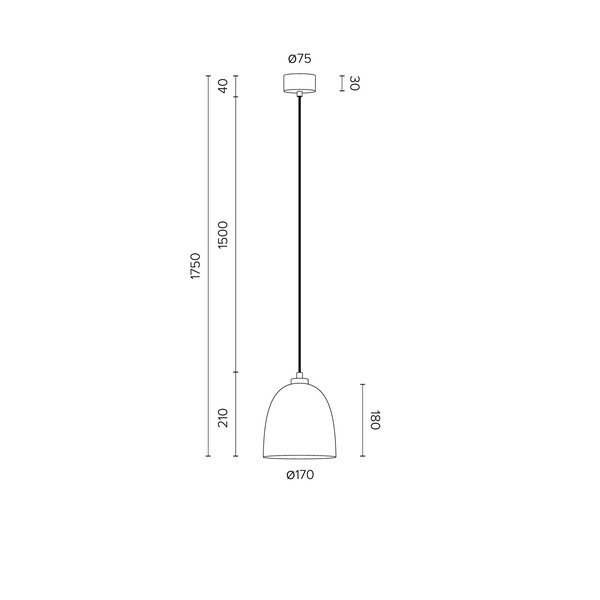 Melna piekaramā lampa Sotto Luce Awa, ⌀ 17 cm-image-1