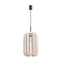 Bēša metāla piekaramā lampa ar auduma abažūru ø 27 cm Elom – Sollux