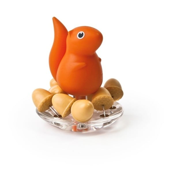 Oranžs statīvs ar īkšķiem Qualy Squirrel & Acorn