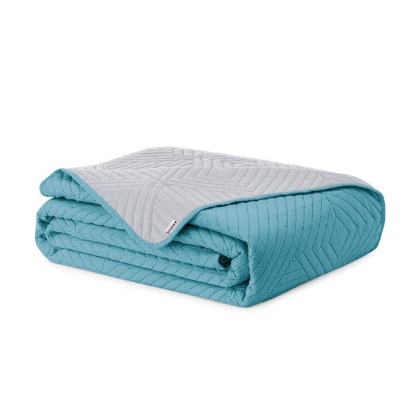 Zils/gaiši pelēks mikrošķiedras stepēts gultas pārklājs 220x240 cm Softa – Restilo