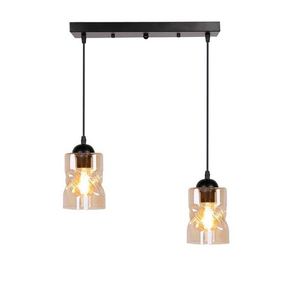 Melna piekaramā lampa ar stikla abažūru 10x44 cm Felis – Candellux Lighting-image-4