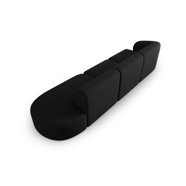 Melns dīvāns no šenila auduma ar kreiso stūri 311 cm Paolo – Milo Casa-image-3