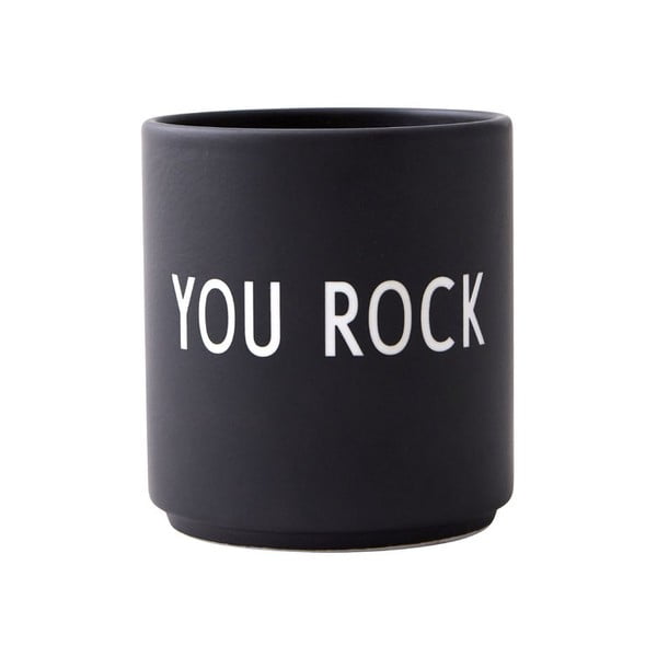Melna porcelāna krūze 300 ml You Rock – Design Letters