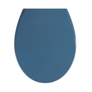 Tumši zils viegli aizverams tualetes poda sēdeklis Wenko Samos, 44,5 x 37,5 cm