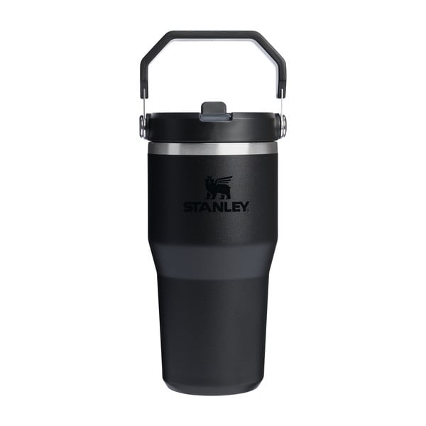 Melns nerūsējošā tērauda termoss 600 ml IceFlow™ Flip Straw 2.0 Tumbler Black – Stanley