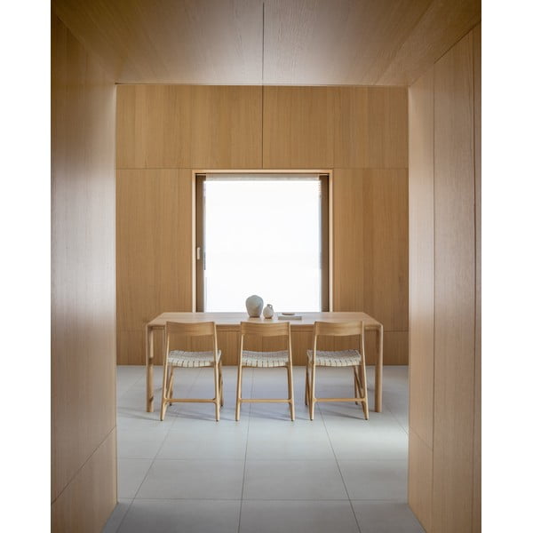 Ēdamistabas krēsls no ozolkoka ar baltu sēdekli Gazzda Fawn-image-4