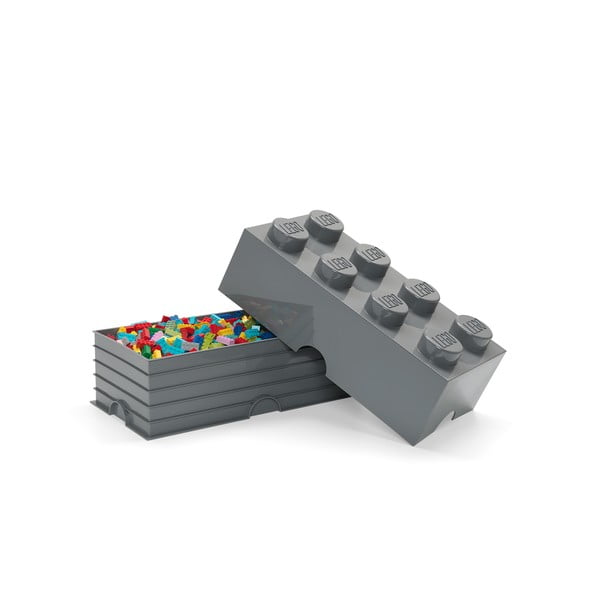 Tumši pelēka uzglabāšanas kaste LEGO® Rectangle-image-1