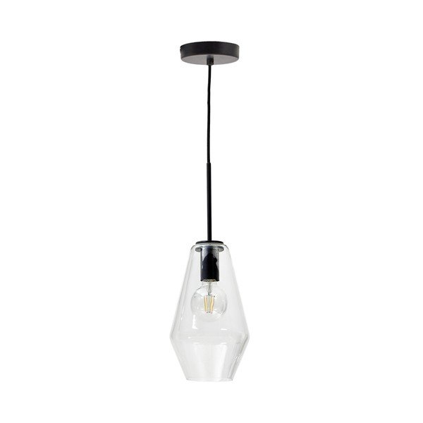 Melna piekaramā lampa ar stikla abažūru ø 17 cm Mao – Kave Home