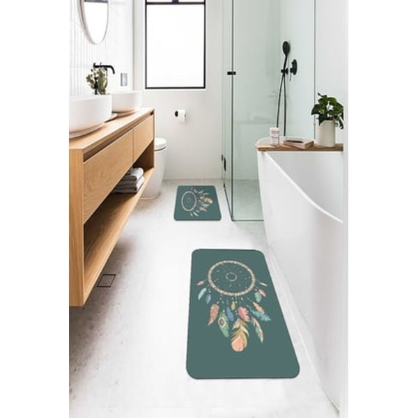 Zaļi vannas istabas paklājiņi (2 gab.) 60x100 cm – Mila Home-image-1